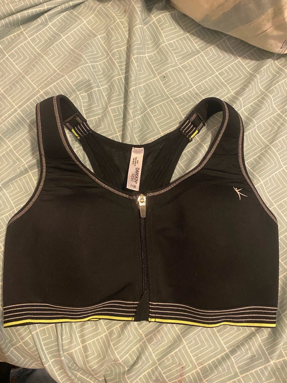 Danskin Black Front-Zip Sports bra